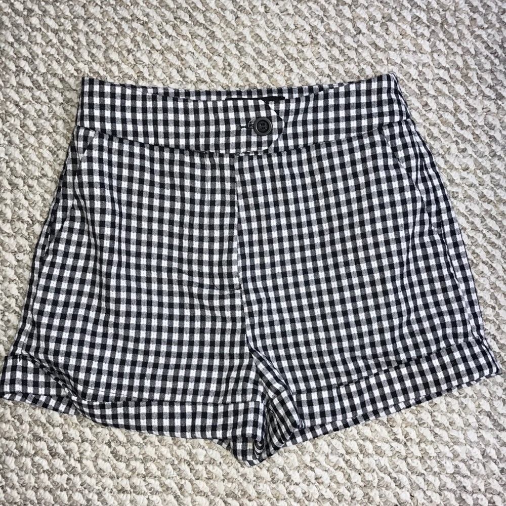 Forever 21 Gingham Button Shorts